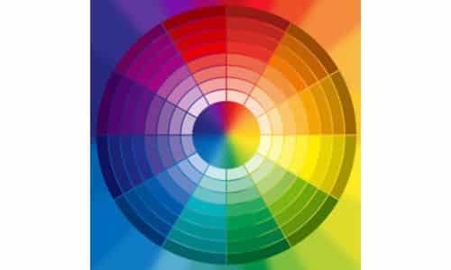 Il cerchio cromatico con tutti i colori e le loro sfumature