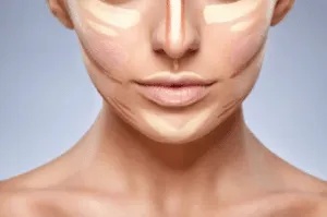viso truccato con contouring