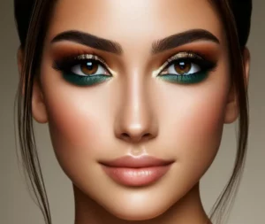 trucco verde occhi marroni